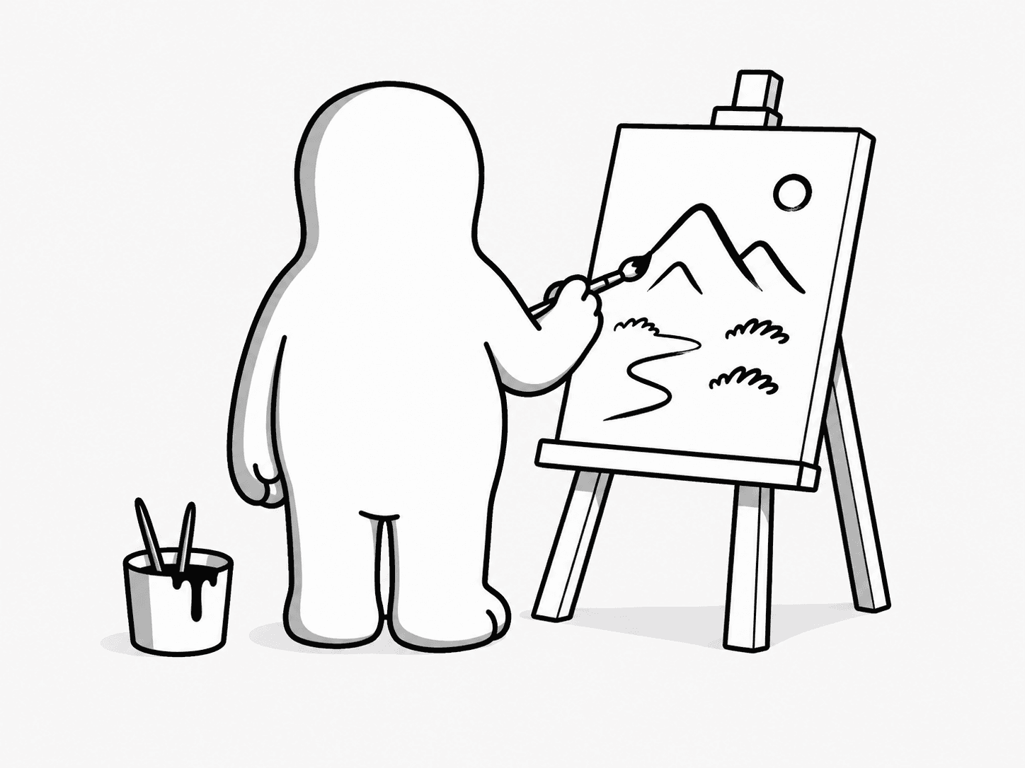 BIWL character painting a landscape on an easel